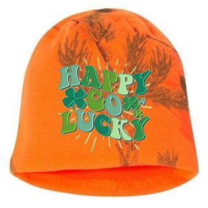 Cute Retro St Patrick's Day Happy Go Lucky Kati - Camo Knit Beanie