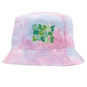 Cute Retro St Patrick's Day Happy Go Lucky Tie-Dyed Bucket Hat