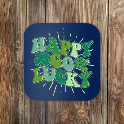 Cute Retro St Patrick's Day Happy Go Lucky Coaster