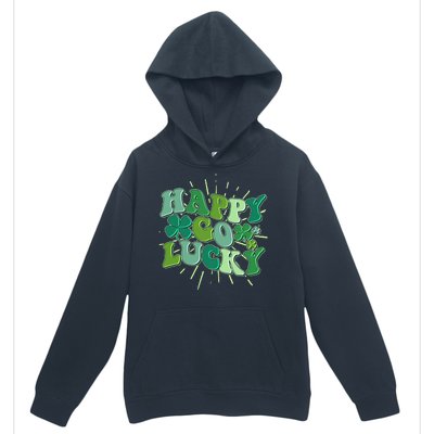 Cute Retro St Patrick's Day Happy Go Lucky Urban Pullover Hoodie