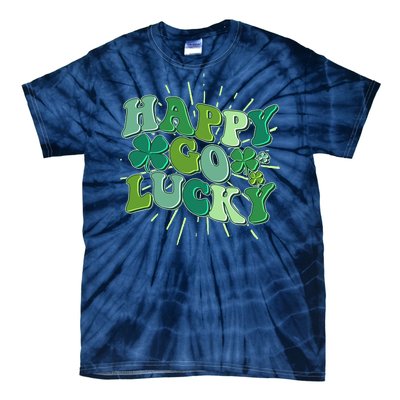 Cute Retro St Patrick's Day Happy Go Lucky Tie-Dye T-Shirt