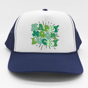 Cute Retro St Patrick's Day Happy Go Lucky Trucker Hat