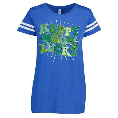 Cute Retro St Patrick's Day Happy Go Lucky Enza Ladies Jersey Football T-Shirt