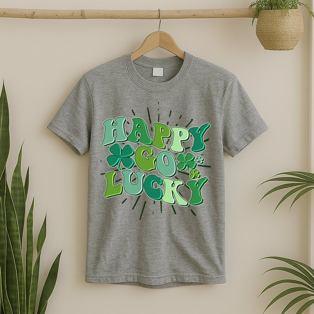 Cute Retro St Patrick's Day Happy Go Lucky T-Shirt