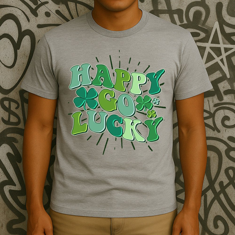 Cute Retro St Patrick's Day Happy Go Lucky T-Shirt