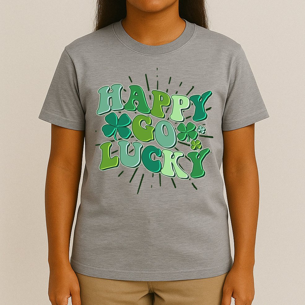 Cute Retro St Patrick's Day Happy Go Lucky T-Shirt