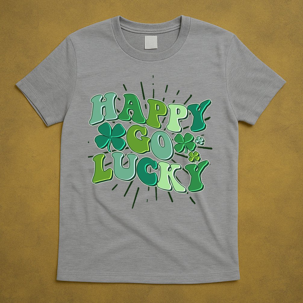 Cute Retro St Patrick's Day Happy Go Lucky T-Shirt