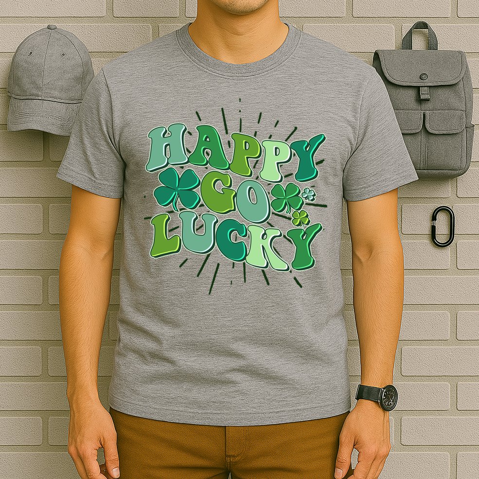 Cute Retro St Patrick's Day Happy Go Lucky T-Shirt