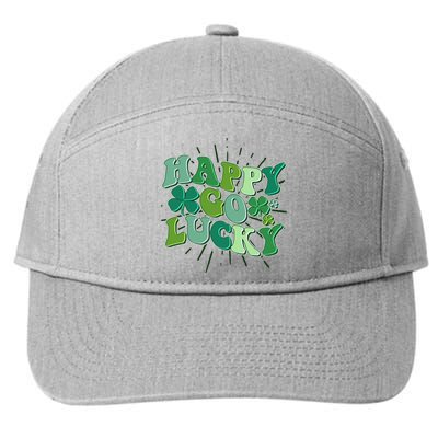 Cute Retro St Patrick's Day Happy Go Lucky 7-Panel Snapback Hat