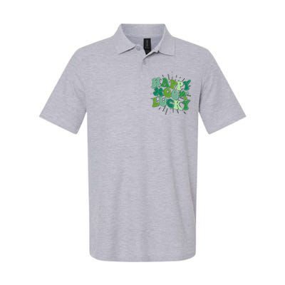 Cute Retro St Patrick's Day Happy Go Lucky Softstyle Adult Sport Polo