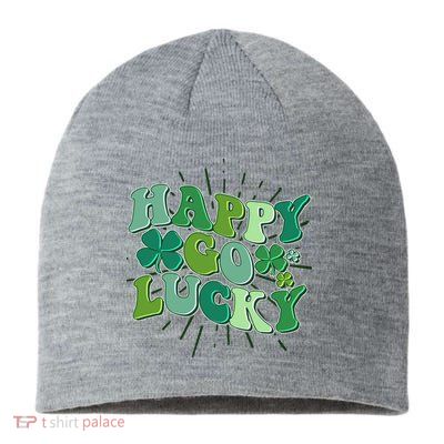 Cute Retro St Patrick's Day Happy Go Lucky Sustainable Beanie