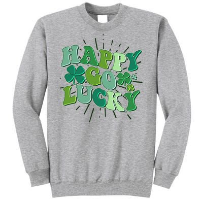 Cute Retro St Patrick's Day Happy Go Lucky Tall Sweatshirt