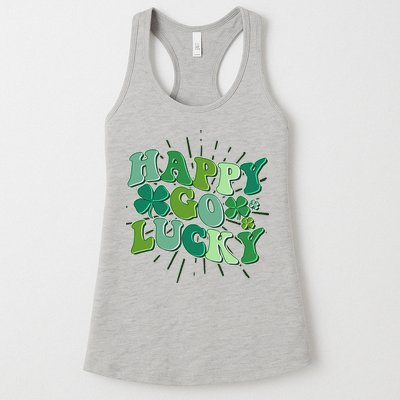 Cute Retro St Patrick's Day Happy Go Lucky Womens Tank Top
