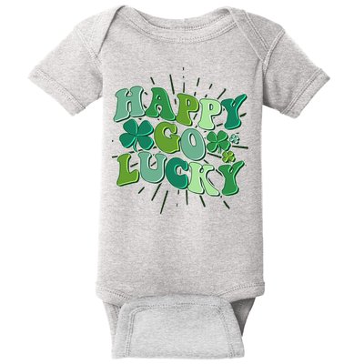 Cute Retro St Patrick's Day Happy Go Lucky Baby Bodysuit