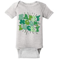 Cute Retro St Patrick's Day Happy Go Lucky Baby Bodysuit