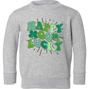 Cute Retro St Patrick's Day Happy Go Lucky Toddler Sweatshirt