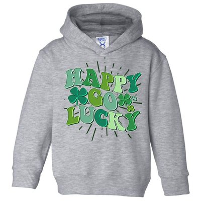 Cute Retro St Patrick's Day Happy Go Lucky Toddler Hoodie