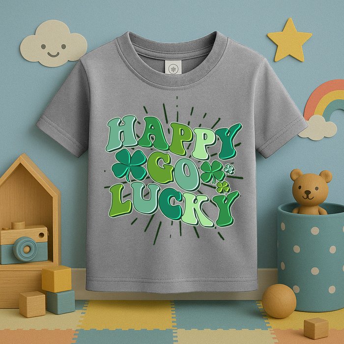 Cute Retro St Patrick's Day Happy Go Lucky Toddler T-Shirt