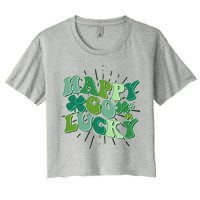 Cute Retro St Patrick's Day Happy Go Lucky Crop Top