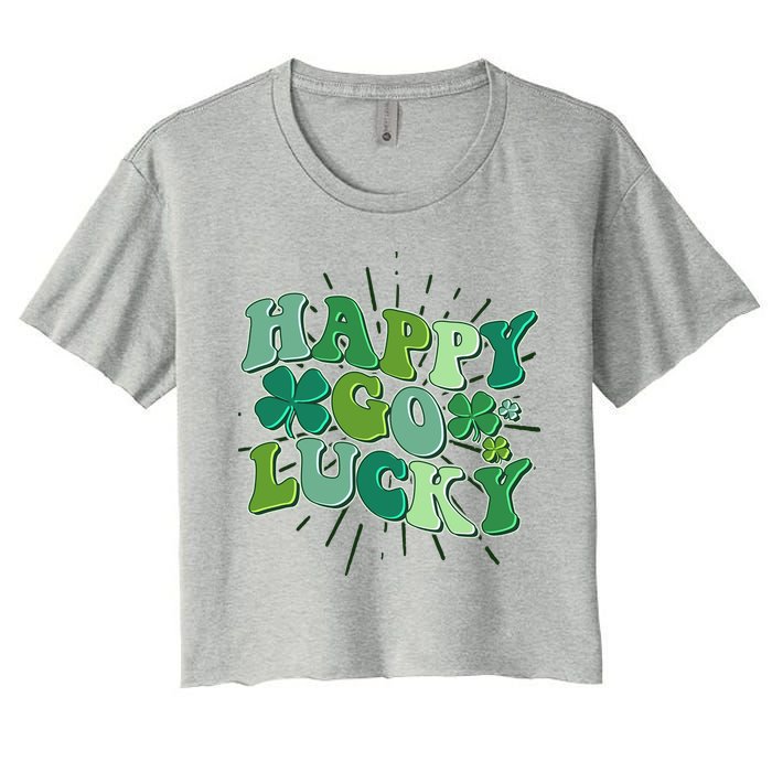 Cute Retro St Patrick's Day Happy Go Lucky Crop Top