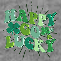Cute Retro St Patrick's Day Happy Go Lucky Cropped Pullover Crew