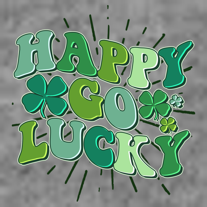 Cute Retro St Patrick's Day Happy Go Lucky Cropped Pullover Crew