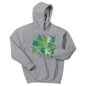 Cute Retro St Patrick's Day Happy Go Lucky Kids Hoodie