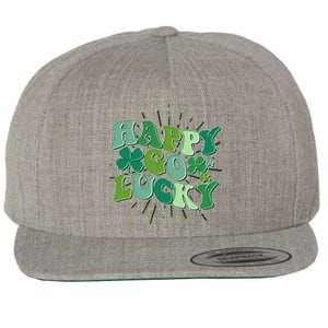 Cute Retro St Patrick's Day Happy Go Lucky Wool Snapback Cap