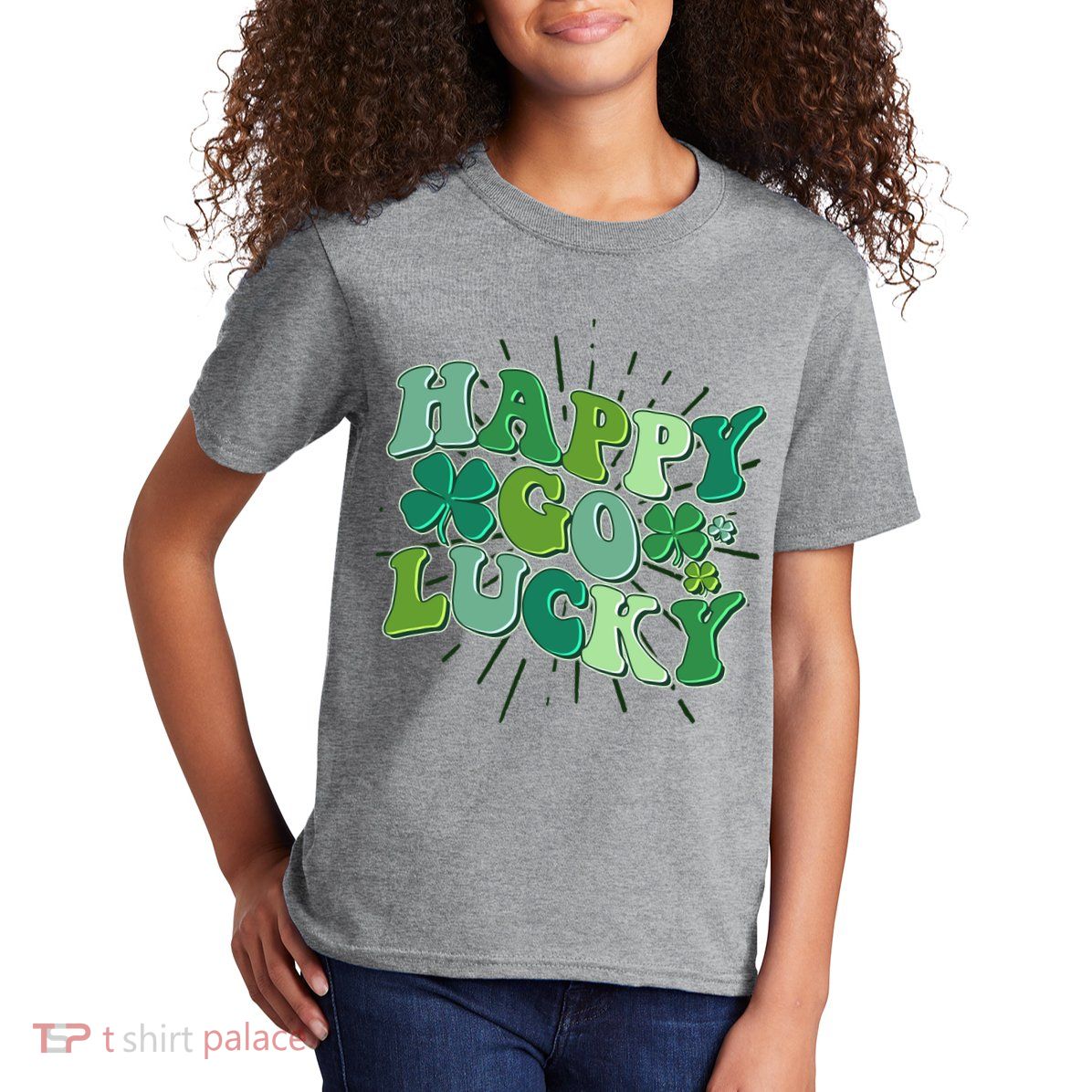 Cute Retro St Patrick's Day Happy Go Lucky Kids T-Shirt