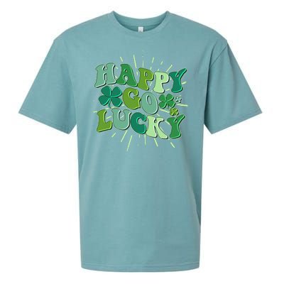 Cute Retro St Patrick's Day Happy Go Lucky Sueded Cloud Jersey T-Shirt