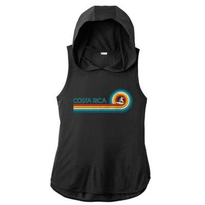 Costa Rica Surf Vintage Beach Surfer Surfing Gift Great Gift Ladies PosiCharge Tri-Blend Wicking Draft Hoodie Tank