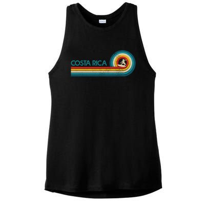 Costa Rica Surf Vintage Beach Surfer Surfing Gift Great Gift Ladies PosiCharge Tri-Blend Wicking Tank