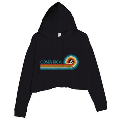 Costa Rica Surf Vintage Beach Surfer Surfing Gift Great Gift Crop Fleece Hoodie