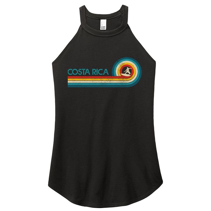 Costa Rica Surf Vintage Beach Surfer Surfing Gift Great Gift Women's Perfect Tri Rocker Tank