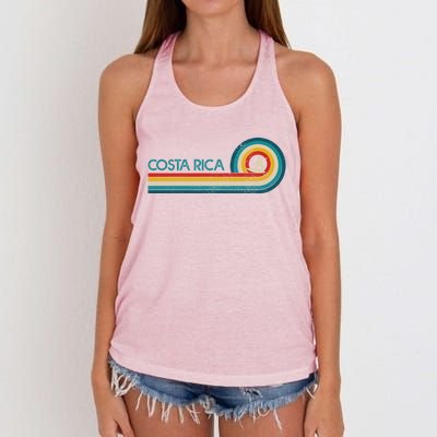 Costa Rica Surf Vintage Beach Surfer Surfing Gift Great Gift Women's Knotted Racerback Tank