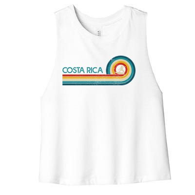 Costa Rica Surf Vintage Beach Surfer Surfing Gift Great Gift Women's Racerback Cropped Tank