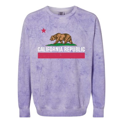 California Republic State Flag Funny Colorblast Crewneck Sweatshirt