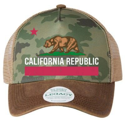 California Republic State Flag Funny Legacy Tie Dye Trucker Hat