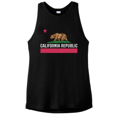 California Republic State Flag Funny Ladies PosiCharge Tri-Blend Wicking Tank