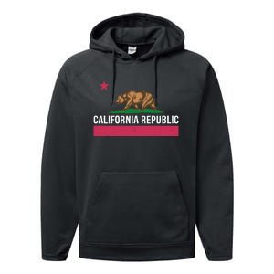 California Republic State Flag Funny Performance Fleece Hoodie