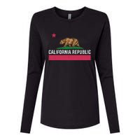 California Republic State Flag Funny Womens Cotton Relaxed Long Sleeve T-Shirt