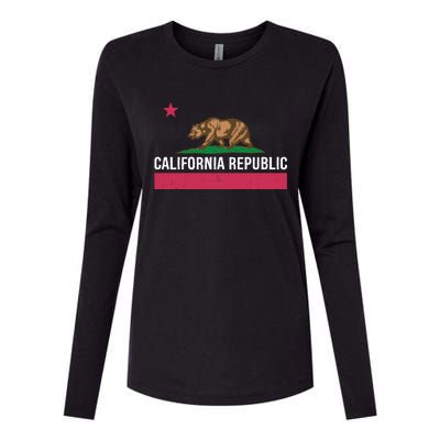 California Republic State Flag Funny Womens Cotton Relaxed Long Sleeve T-Shirt