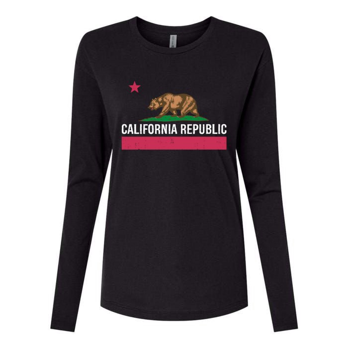 California Republic State Flag Funny Womens Cotton Relaxed Long Sleeve T-Shirt