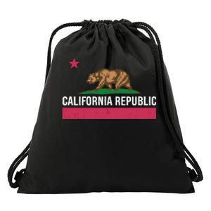 California Republic State Flag Funny Drawstring Bag