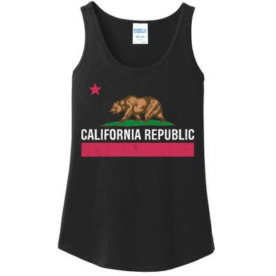 California Republic State Flag Funny Ladies Essential Tank