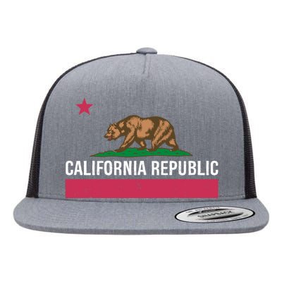 California Republic State Flag Funny Flat Bill Trucker Hat