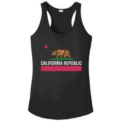 California Republic State Flag Funny Ladies PosiCharge Competitor Racerback Tank