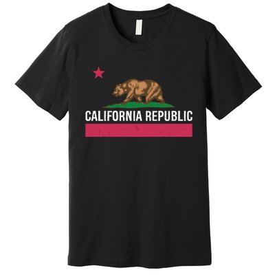 California Republic State Flag Funny Premium T-Shirt