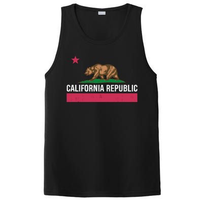 California Republic State Flag Funny PosiCharge Competitor Tank