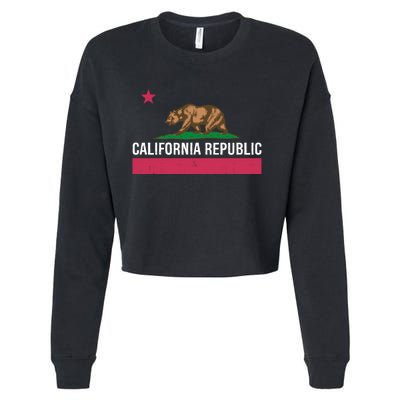 California Republic State Flag Funny Cropped Pullover Crew